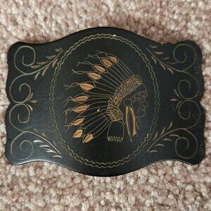 Black metal belt buckle
